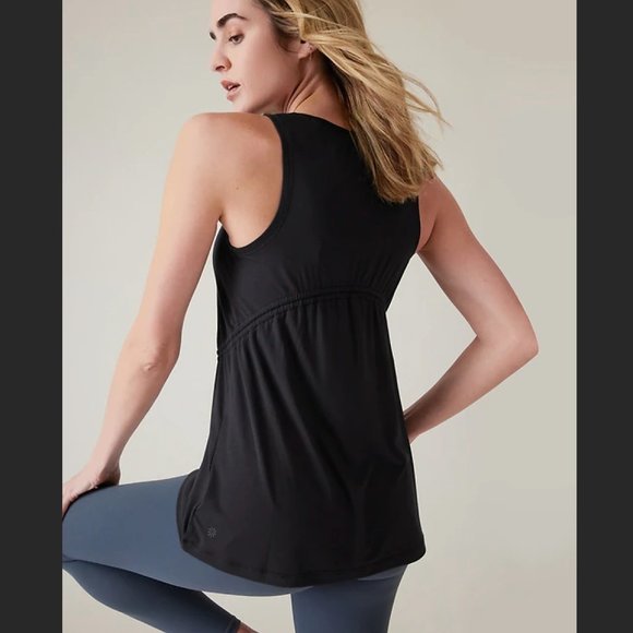 NWT ATHLETA Air Out Cinch Tank - Black - Picture 2 of 7